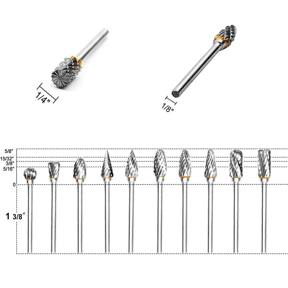 Carbide Rotary Tool Burr Set: Premium Tungsten Steel Carving Engraving Polishing Kit  ourlum.com   