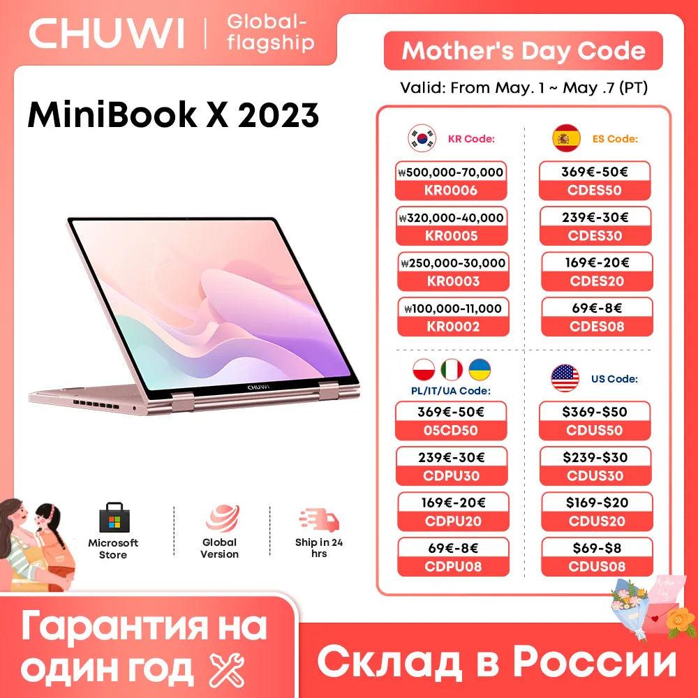 CHUWI 10.51 Inch MiniBook X Laptop Tablet 2-in-1 Intel N100 YOGA mode 360 Degree 12GB LPDDR5 512G SSD Windows 11 Notebook Laptop  ourlum.com   