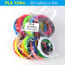 3D Pen Filament Kit: Colorful 1.75mm PLA ABS PCL Plastic Set  ourlum.com PLA30Colors 150m  