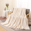 1pc Solid Color Flannel Blanket Soft Warm Throw for Travel