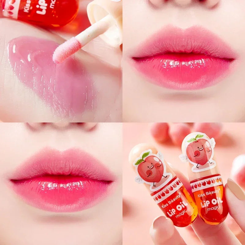 Peach Moisturizing Lip Gloss Peach Waterproof Glossy Long Lasting Not Sticky Natural Lip Tint Daily Makeup Lip Oil Primer  ourlum.com   