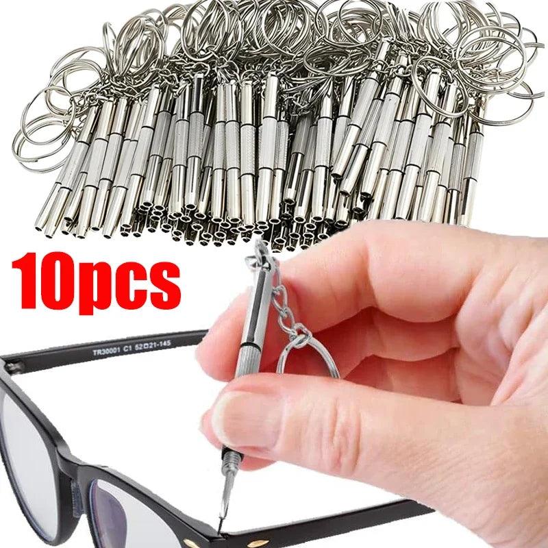 Precision Repair Tool Set for Glasses, Eyeglasses, and Watches - Compact Steel Screwdriver Kit with Keychain  ourlum.com   