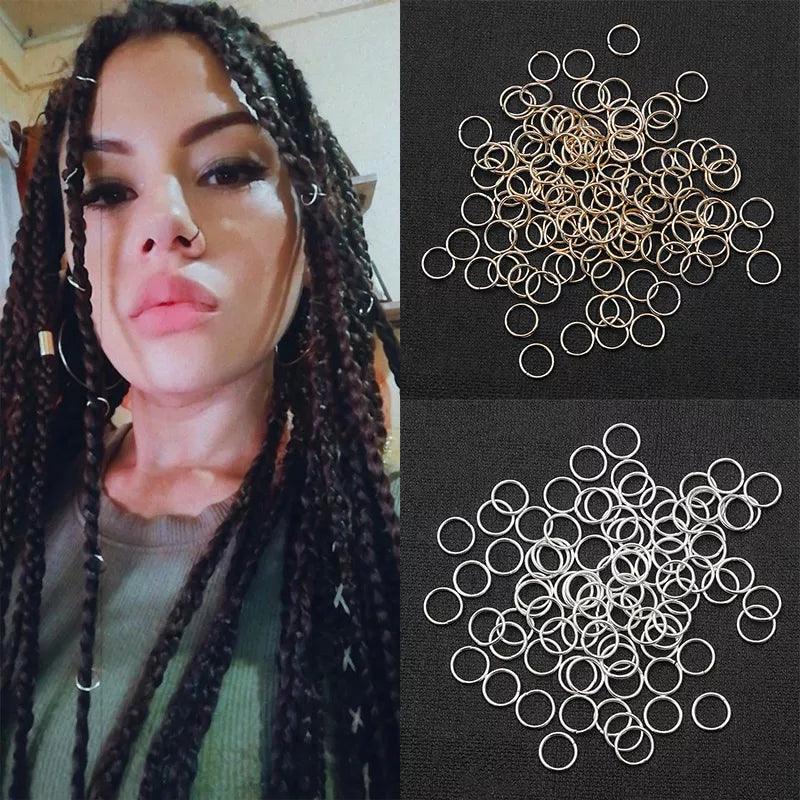 5-50Pcs/lot Mix Color Charms Hair Braid Dread Dreadlock Beads Clips Cuffs Rings Jewelry Dreadlock Clasps Accessories Hair Rings  ourlum.com   