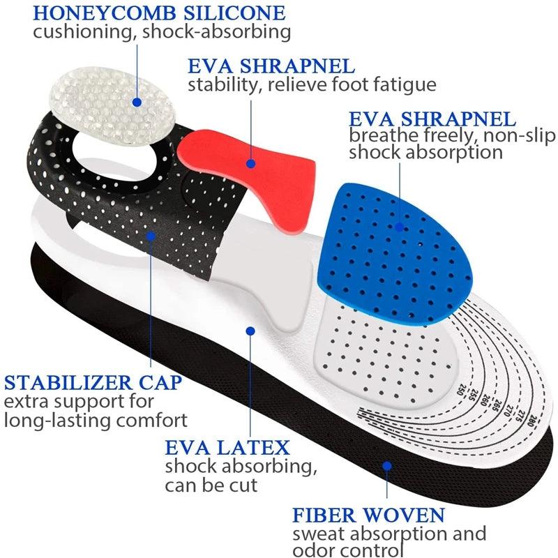 Memory Foam Gel Orthopedic Insoles with Arch Support for Men and Women  ourlum.com   