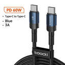 PD USB Type C to Type C Fast Charging Cable for Macbook, Samsung,  - 1M 2M 3M Lengths  ourlum.com Blue 60W 0.5m 