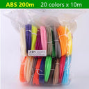 3D Pen Filament Kit: Colorful 1.75mm PLA ABS PCL Plastic Set  ourlum.com ABS 20 Colors 200m  