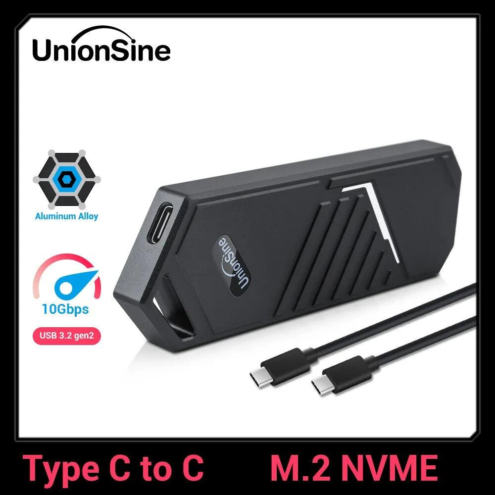 UnionSine M.2 SSD Enclosure: Superior Performance NVMe SSD Box  ourlum.com Black  