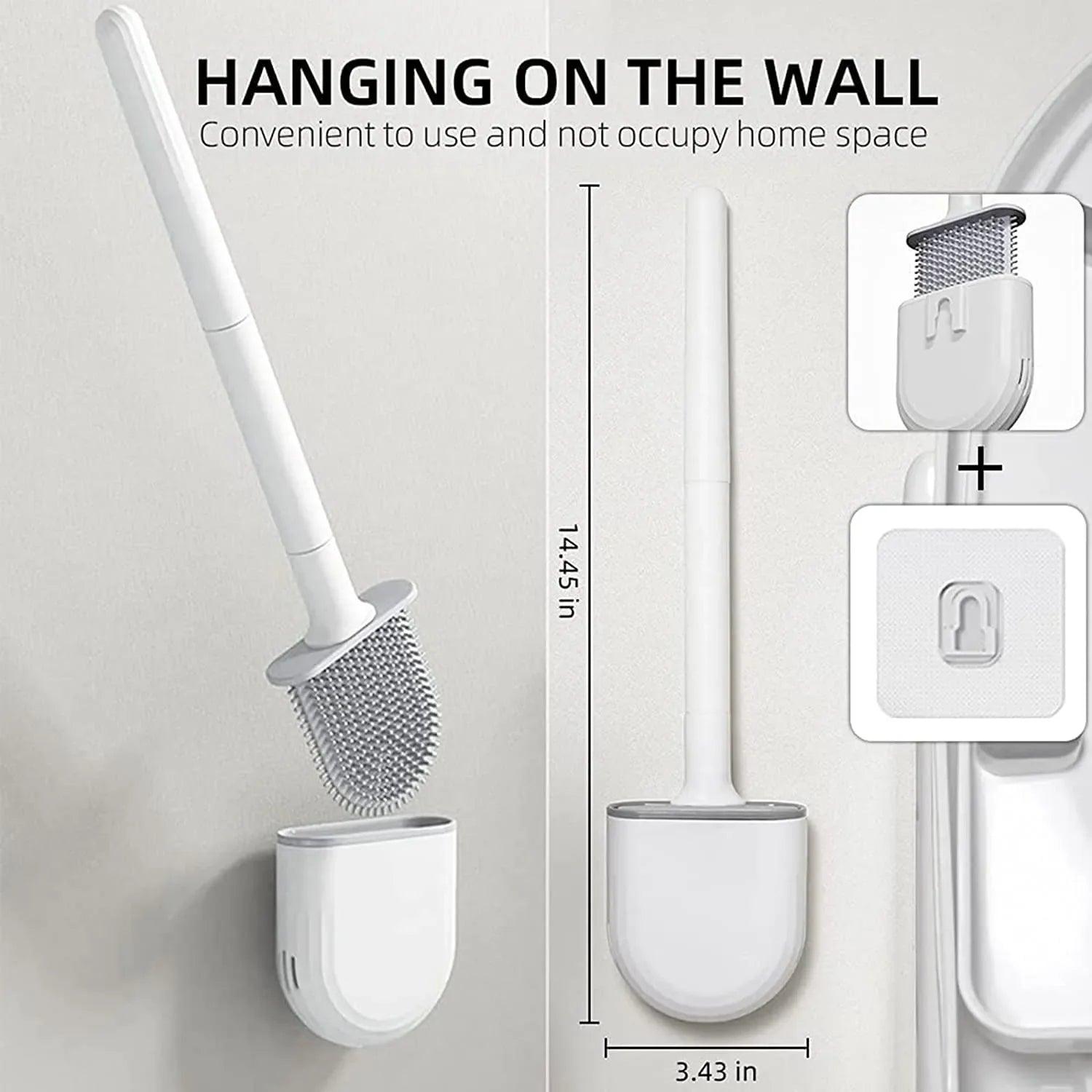 Toilet Brush Set: Premium Wall-Mounted Bathroom Cleaner  ourlum.com   