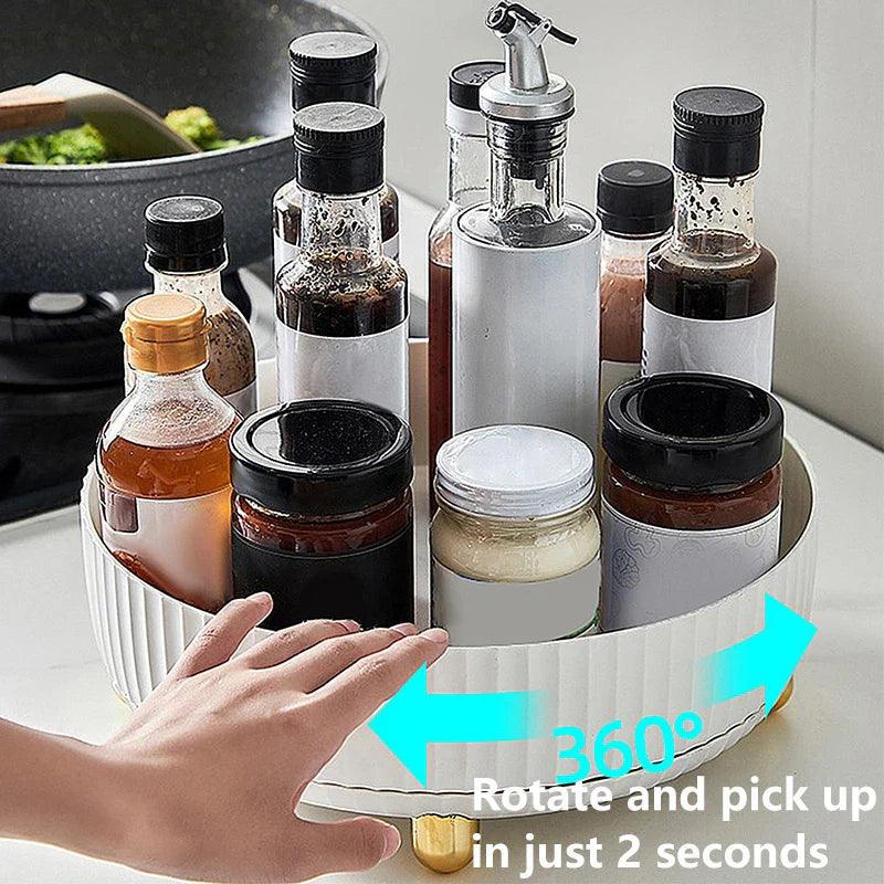 360 Rotating Kitchen Storage Containers for Spice Jar Snack Food Bathroom Box Organizer  ourlum.com   