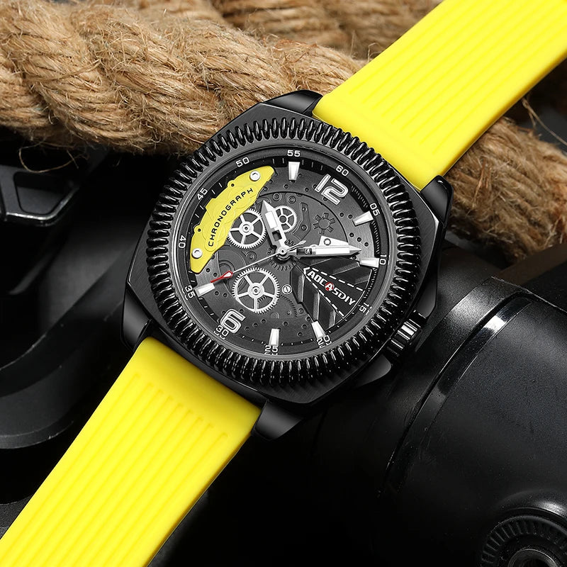 Luxury Chronograph Quartz Men's Watch with Luminous Hands - High Quality Wristwatch for Men  OurLum.com   
