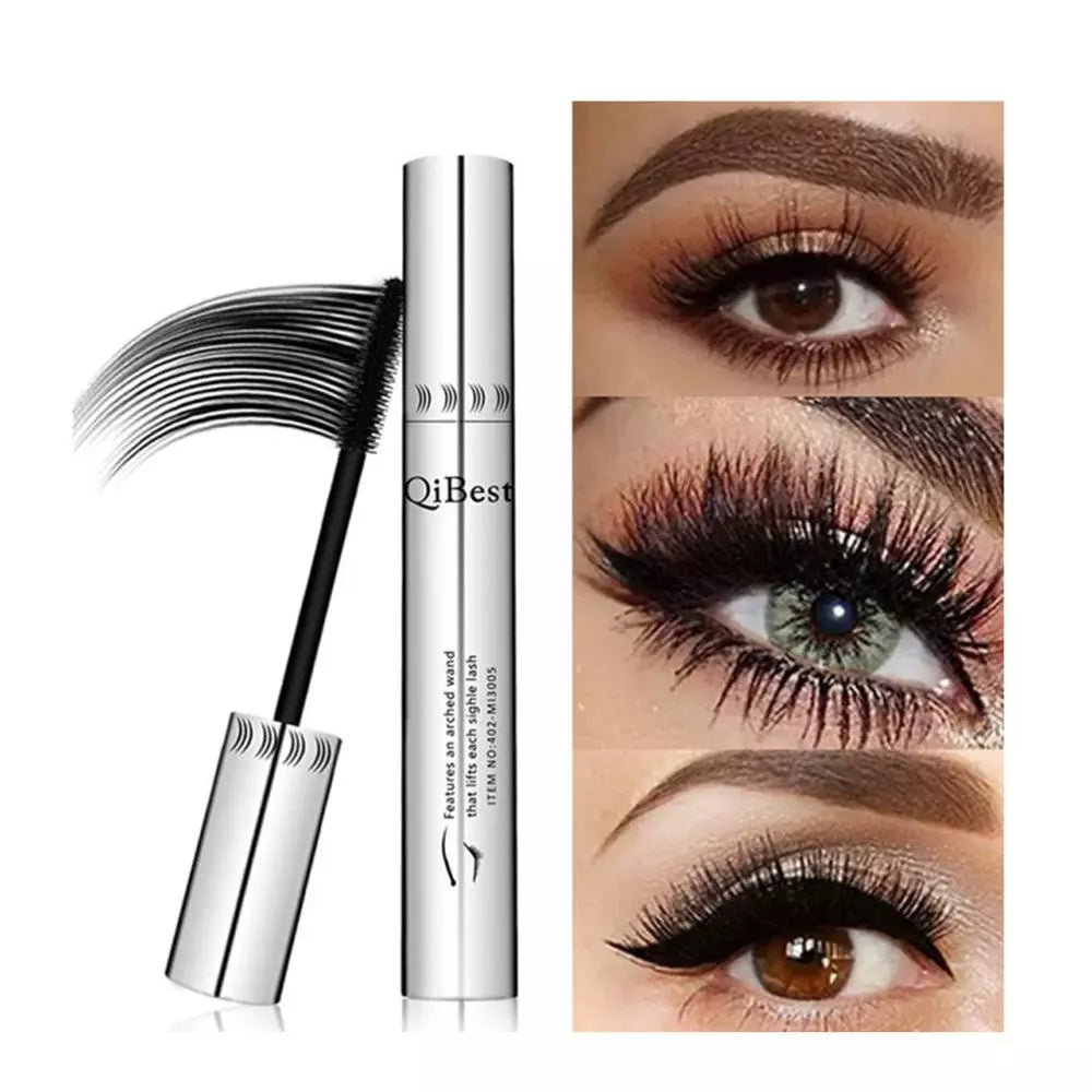 QIBEST Black Mascara Eyelashes Mascara 4D Silky Eyelashes Lengthening Eyelashes Makeup Waterproof Mascara Volume Eye Cosmetics  ourlum.com   