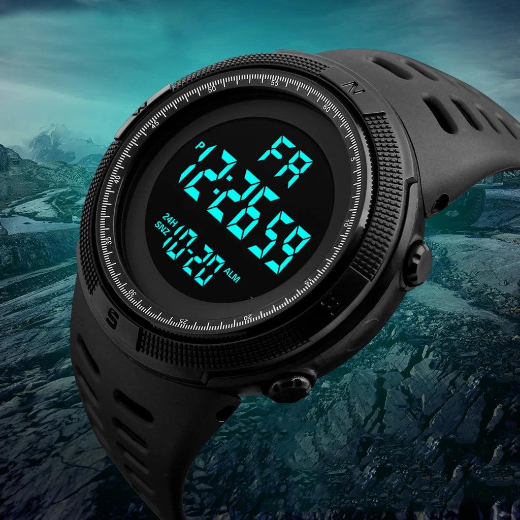 Adventure-Ready UTHAI C26 Men's Digital Sports Watch with Large Glow Dial and Multifunctional Design  ourlum.com   