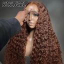 250% Density Chocolate Brown Water Wave HD Lace Wig