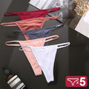 Seductive 5-Piece Cotton Blend G-String Panties Set for Women  ourlum Set6 M Set