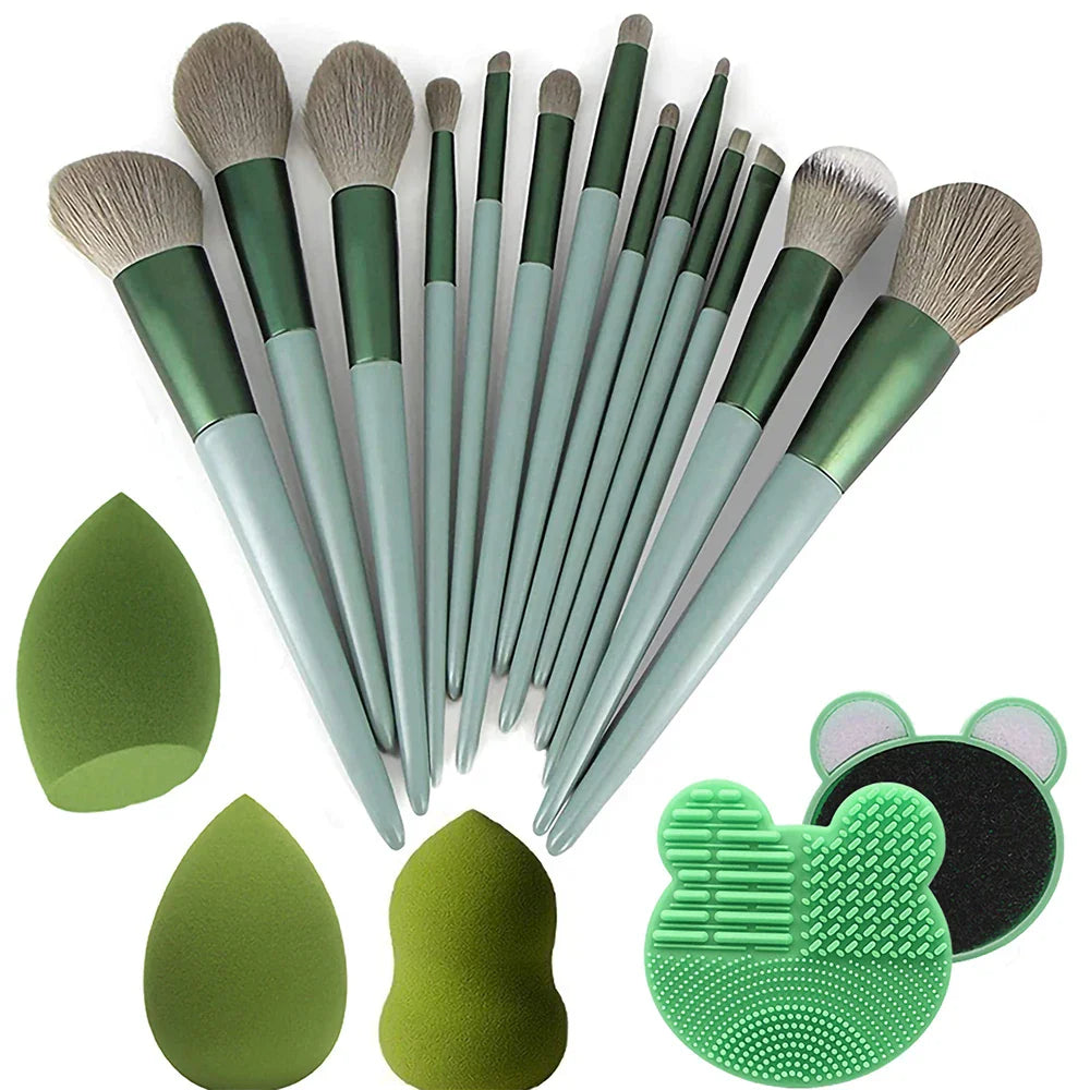 Makeup Brush 13pcs Brushes Set Cosmetic Makeup Sponge Makeup Brush Cleaning Box Beauty Tool Eyeshadow Blush Professional Brushes  ourlum.com   