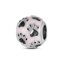 Pink Silver Plated Butterfly Flower Charm Beads for Jewelry