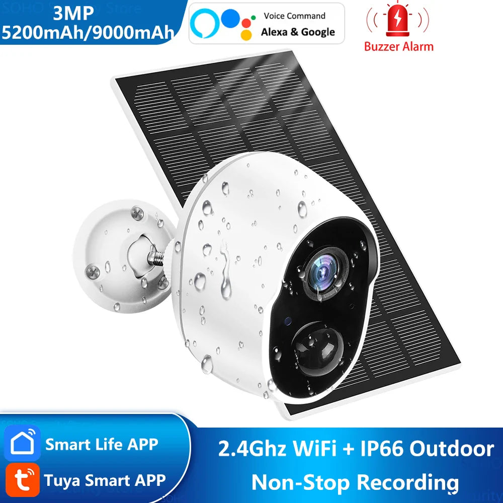 Solar Outdoor Security Camera: Rechargeable Battery, Alexa Supported  ourlum.com   