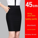 Professional Black Hip-Wrapped Skirt Stylish Office Elegance