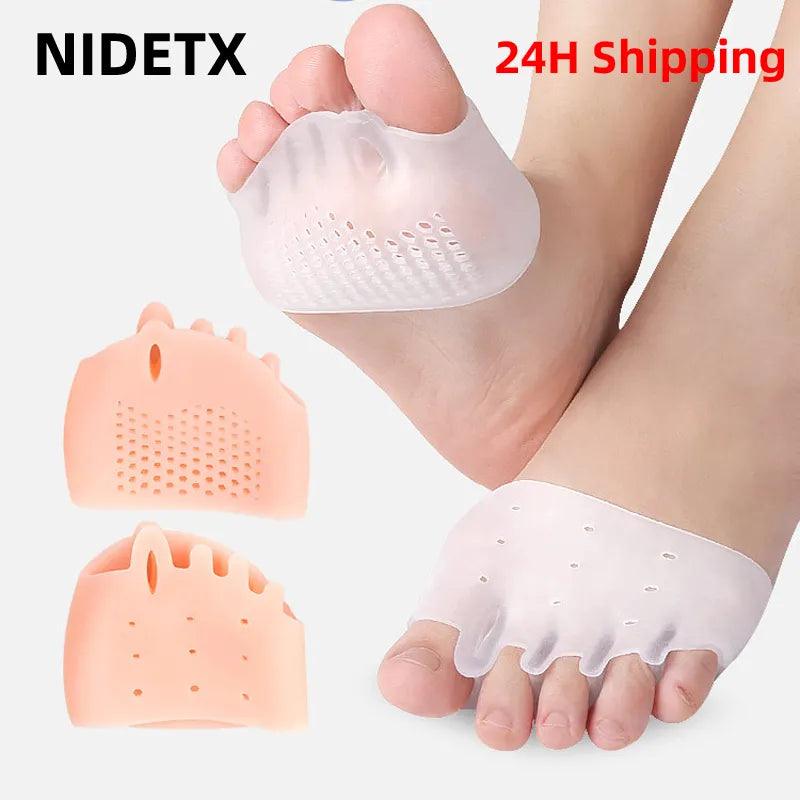 2pcs=1pair Toe Separator Hallux Valgus Corrector Finger Bunion Orthotics Protector Overlapping Forefoot Pad Foot Care Pedicure  ourlum.com   