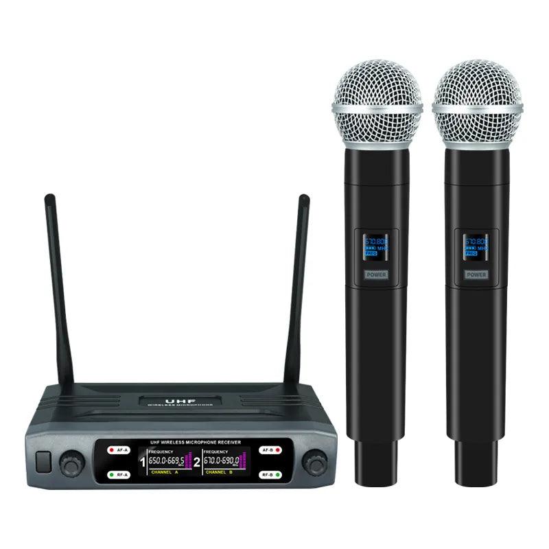 Wireless Dual Channel UHF Dynamic Mic: Premium Performance  ourlum.com EU Plug  