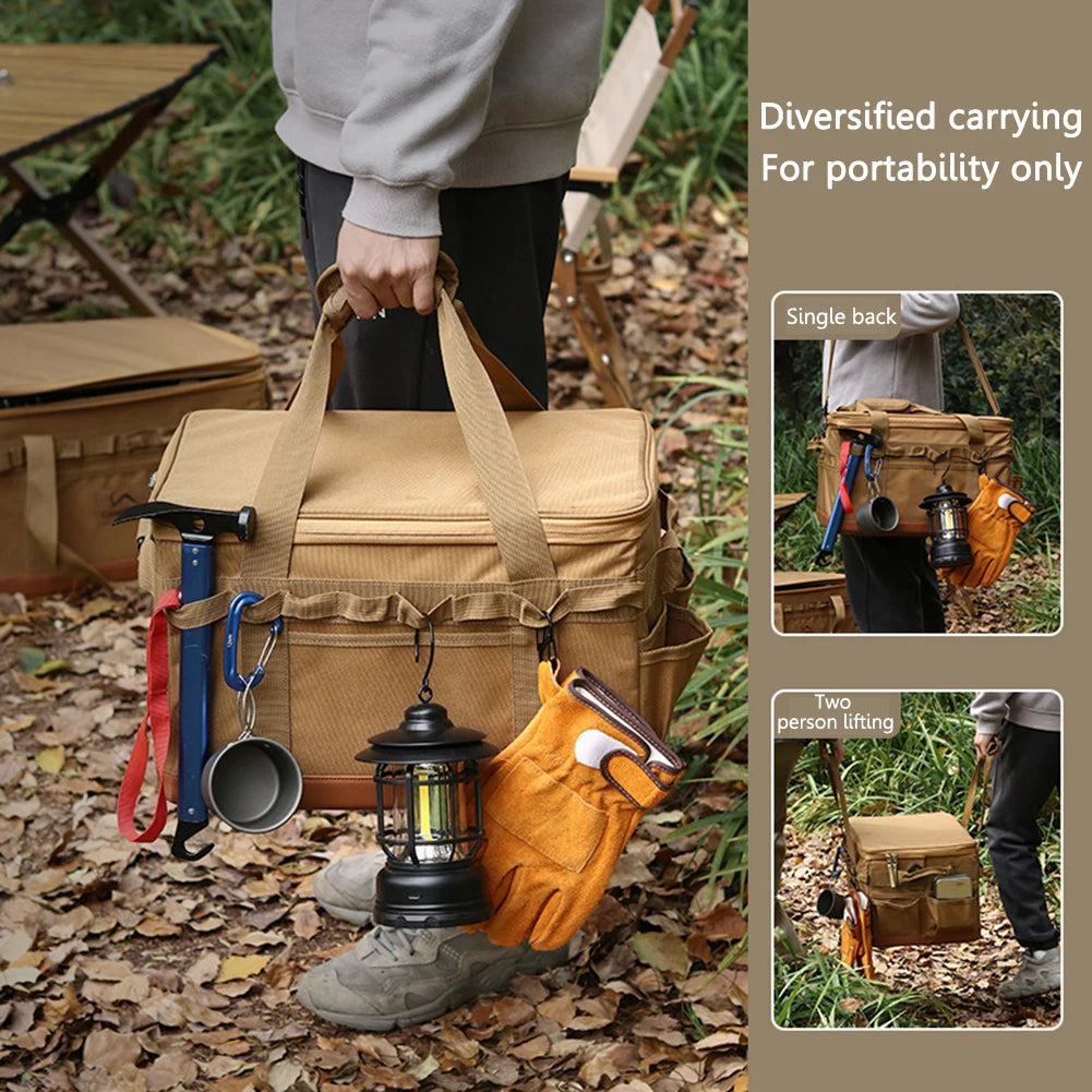 30L Camping Storage Bag - Durable Oxford Organizer for Picnic Cookware & Outdoor Gear