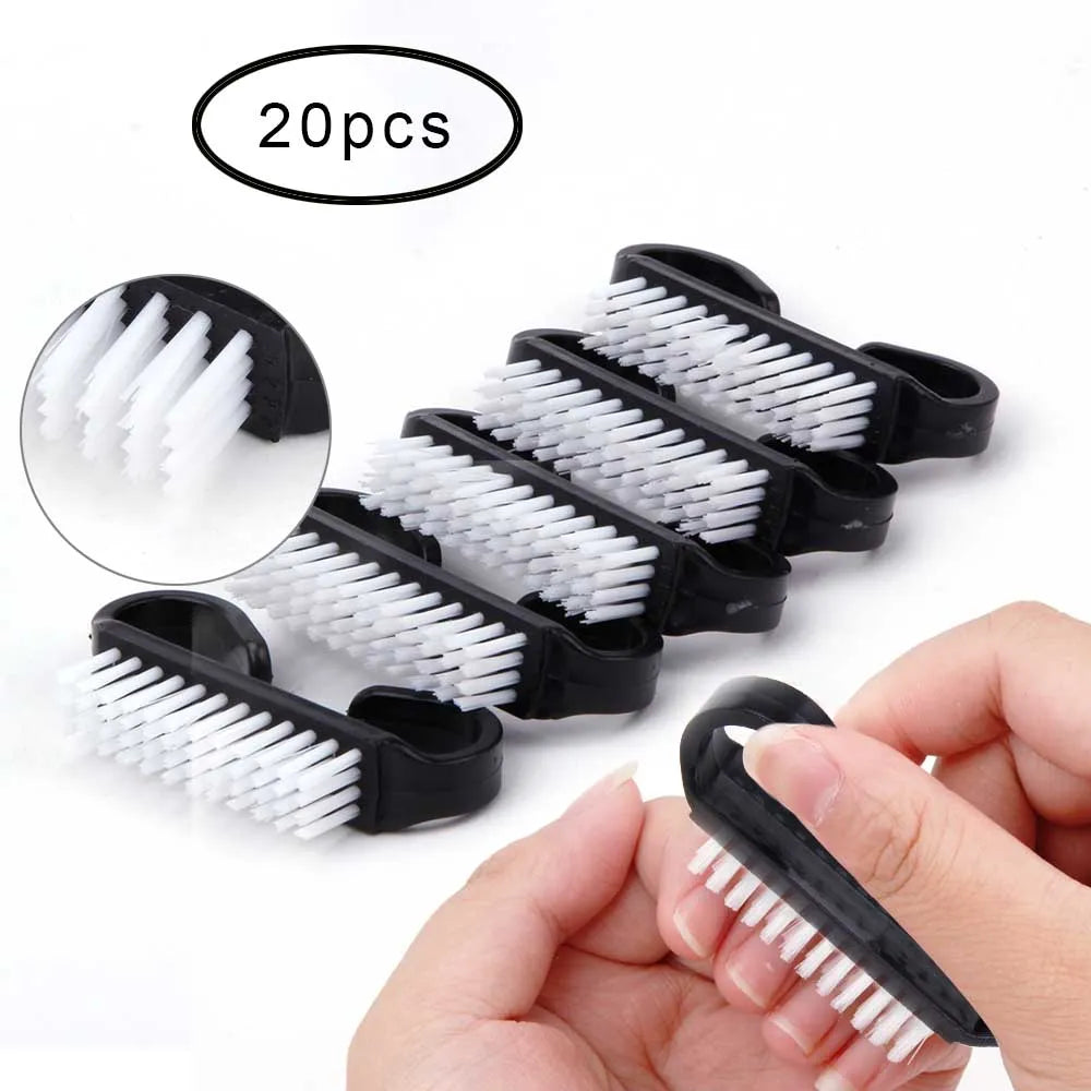 Top Cleaning Nail Brush Nail Art Plastic Soft Remove Dust Finger Care UV Gel Manicure Pedicure Tool Makeup Brushes Scrubbing  ourlum.com   