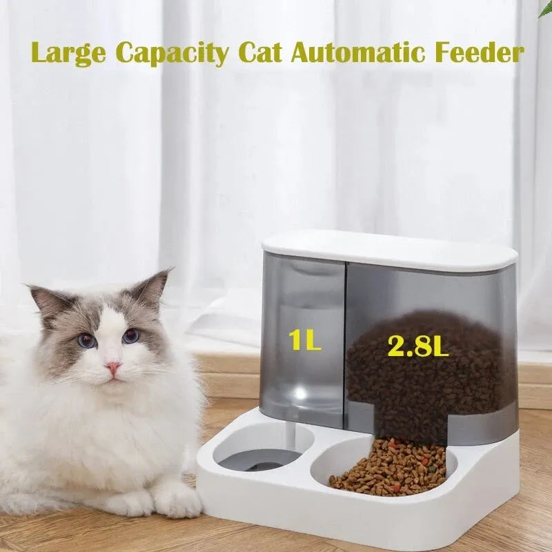 Automatic Cat Food and Water Dispenser with Wet/Dry Separation - Pet Feeder  ourlum.com   