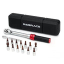 RIDERACE Bicycle Torque Wrench Set 15Pcs 1/4" 2-24Nm Tools