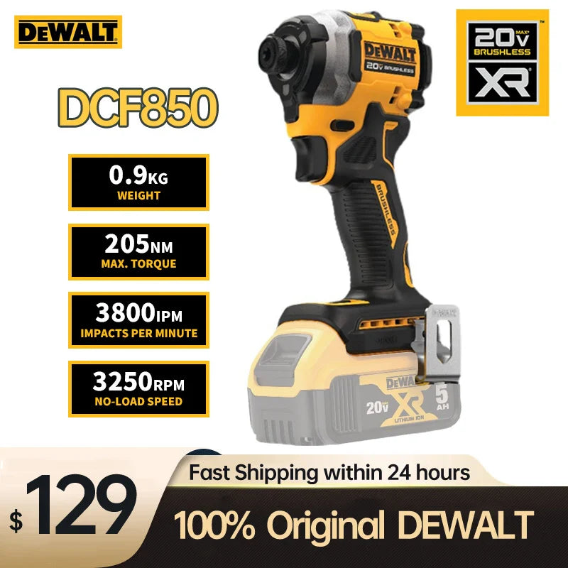 DEWALT DCF850 20V Cordless Impact Driver - Powerful, Compact & Versatile Tool