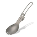 Lightweight Folding Titanium Spork Set for Camping Use