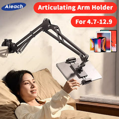 Adjustable Bed Tablet and Phone Holder with 360° Rotation for Ultimate Viewing Comfort