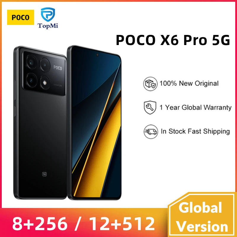 POCO X6 Pro 5G 256GB / 512GB Dimensity 8300-Ultra 6.67" AMOLED 64MP Camera with OIS 67W 5000mAh POCOX6Pro NFC Global Version