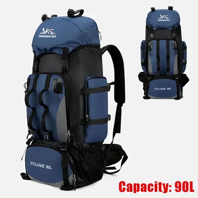 90L Waterproof Hiking Camping Backpack Trekking Bag Rucksack Large Capacity Travel Outdoor Sports Bags Camping Equipment