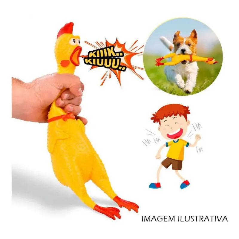 Rubber Chicken Rooster Sound Toy for Pet Dog Child - Interactive Fun  ourlum.com   