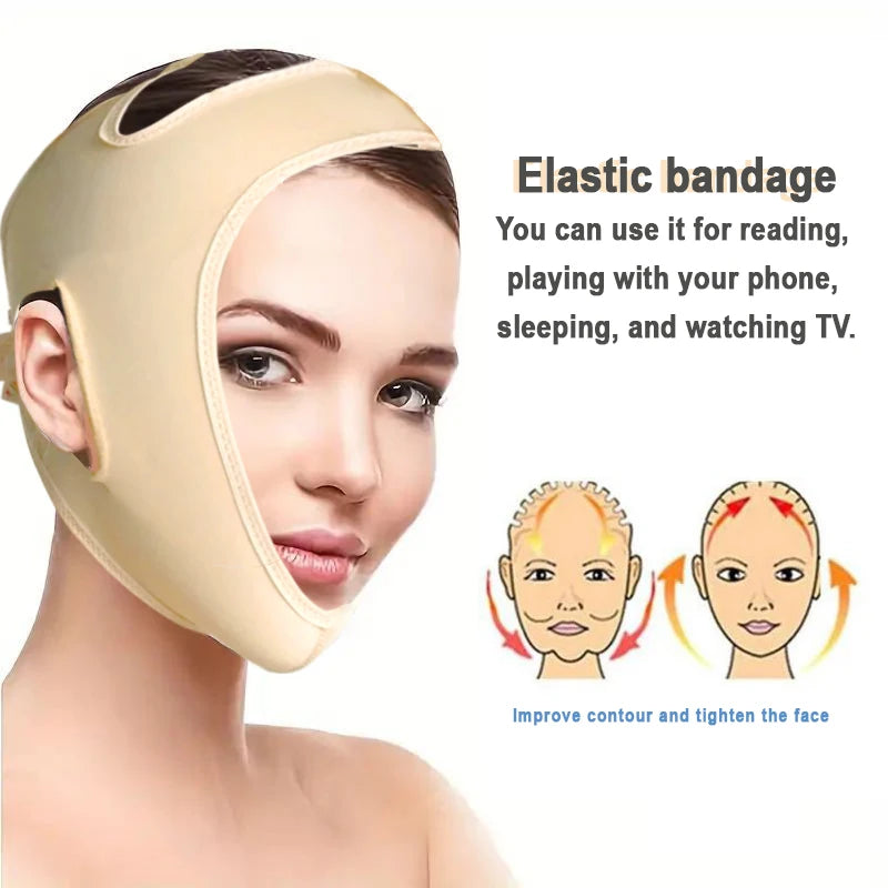 Elastic Face Slimming Bandage V Line Face Shaper Women Chin Cheek Lift Up Belt Facial Massager Strap Face Skin Care Tools Beauty