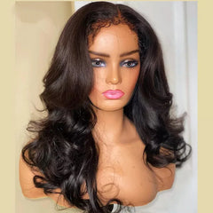 Luxury Body Wave Lace Front Wig   - 13x6 Human Hair, Pre-Plucked with Curly Baby Hair, 180% Density