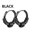 Punk Stainless Steel Stud Earrings Edgy Vintage Hip-Hop Jewelry