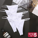 Seductive 5-Piece Cotton Blend G-String Panties Set for Women  ourlum Set8 M Set