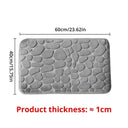 1pc Memory Foam Embossed Velvet Non-Slip Cobblestone Mat