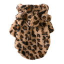 Winter Leopard Dog Hoodie: Stylish Fleece Coat for Small Pets  ourlum.com Brown S 