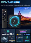 VONTAR H618 Smart TV Box Android 12 Support 8K Video WiFi