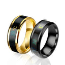 Smart Sensor Body Stainless Steel Love Band Ring With Temperature Measurement