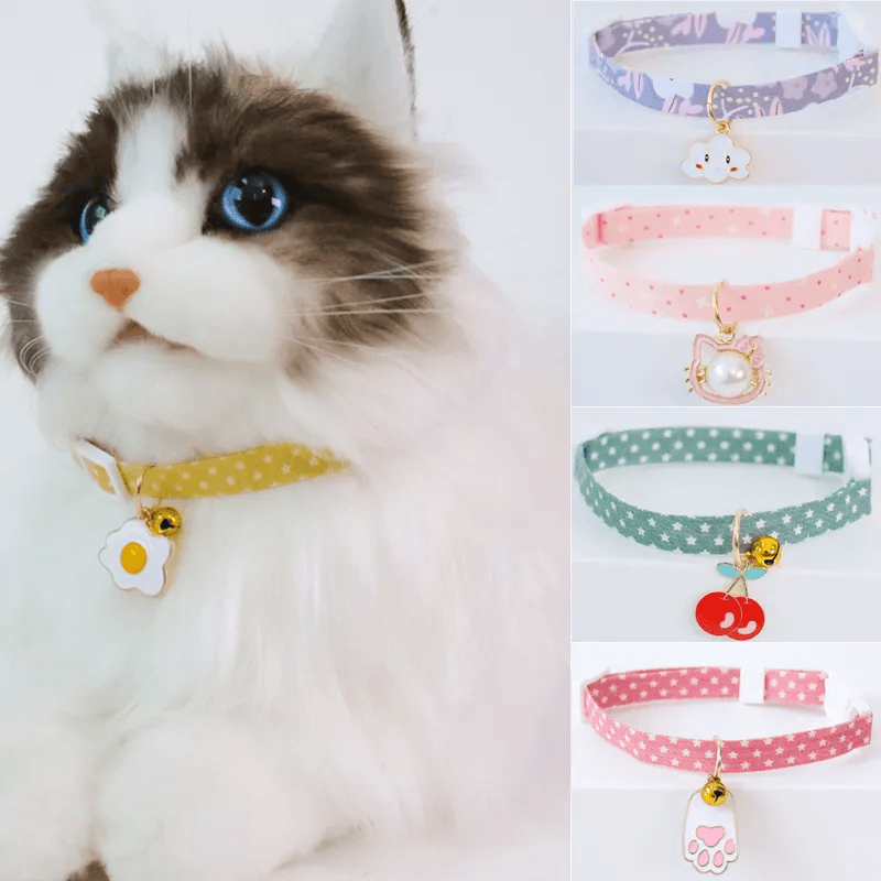 Adjustable Cute Kitten Collar with Bell - Safe & Stylish Cat Accessories  ourlum.com   