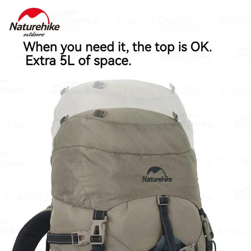 Naturehike 70+5L Backpack Camping Trekking Ultralight Aluminum Frame With Rain Cover Climbing Hiking Knapsack Travel Bag Nylon