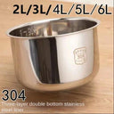 Versatile 304 Stainless Steel Pressure Cooker Inner Pot Non Stick Rice Liner 2L to 6L Sizes