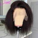 Peruvian Remy Kinky Straight Bob Wig HD Lace Soft Yaki Texture