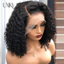 Luxurious Deep Jerry Curly Bob Lace Front Wig 100% Human Hair