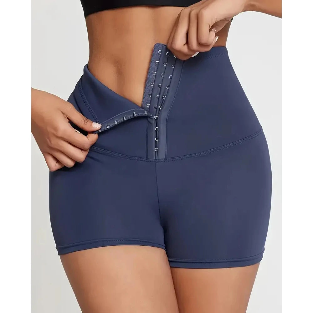 Women's High-Waist Tummy Control Shapewear Shorts 3-Row Hook And Eye Closure Slimming Waist Cincher Breathable Body Shaper