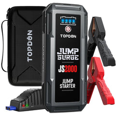 Topdon High-Powered 2000A/1200A Jump Starter & 16000mAh Car Power Bank for 12V Vehicles