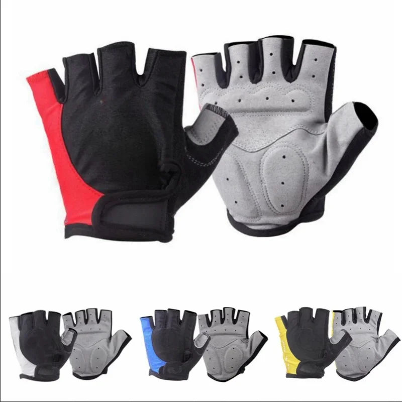 Half Finger Cycling Gloves Men Women Anti Slip Shock Breathable Summer Bicycle Gloves Fingerless Sports Gym Training Bike Gloves